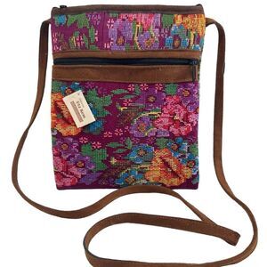 Artesanias Utz Kem Guatemala EMBROIDERED HUIPIL Crossbody Bag